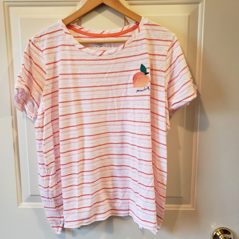 St. John's Bay Peachy Striped Tee